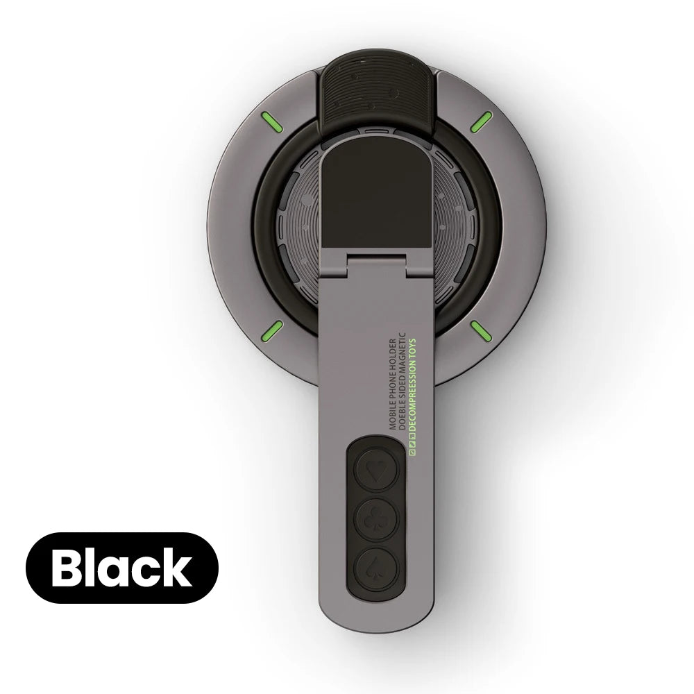 3-in-1 Magnetic Finger Ring Holder Rotate Double-Sided Magnetic Phone Stand for iPhone 17 16 15 14 13 12 MagSafe