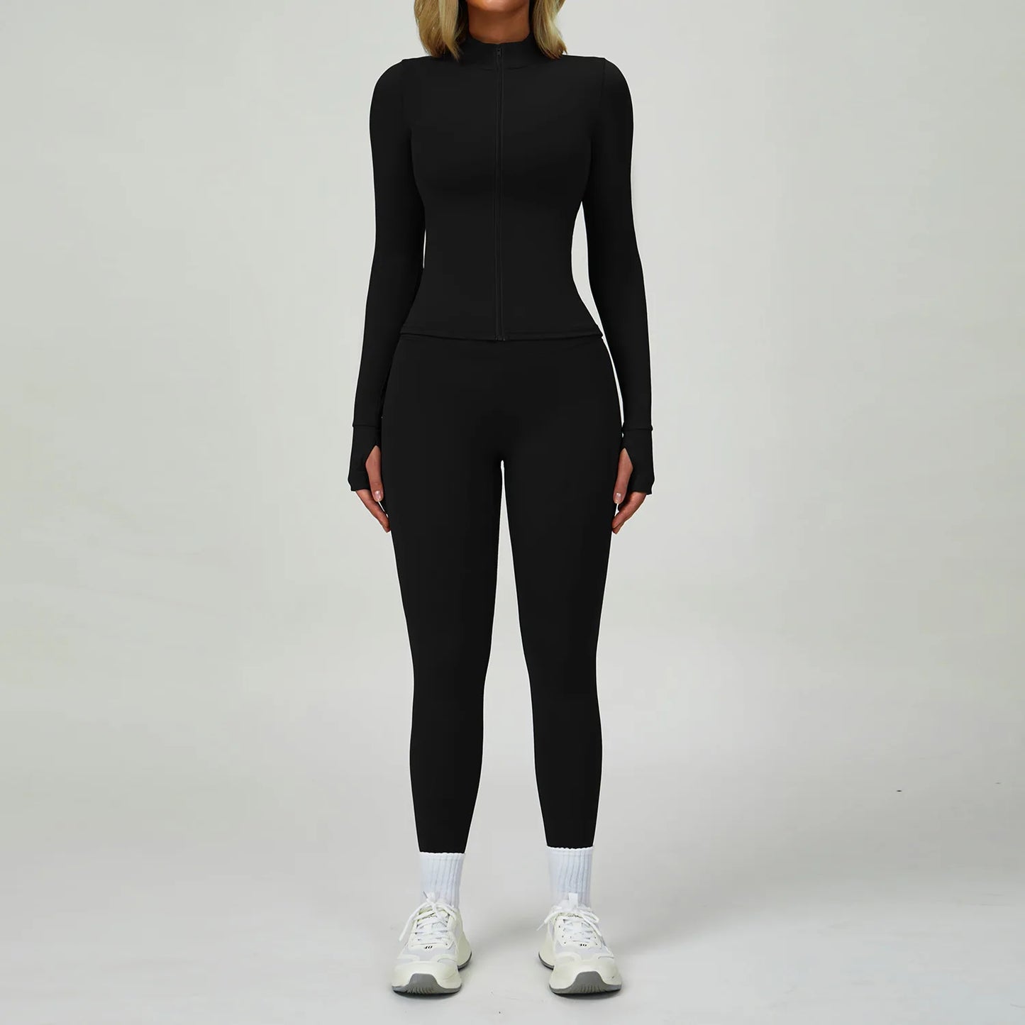 2 PCS Sportswear Women Yoga Set Gym Clothes Athletic Wear Yoga Suits Fitness Set Tracksuits Sports Bra Long Sleeve Gym Leggings