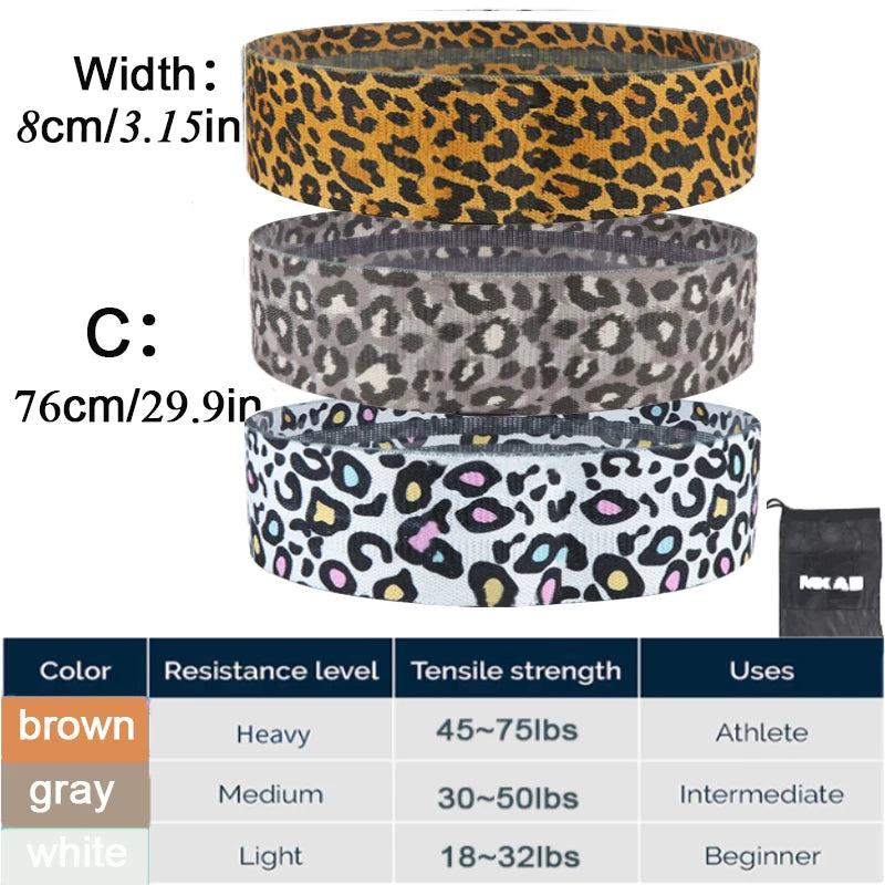 Hip Fitness Resistance Bands Exercise Workout Set Fabric Loop Yoga Booty Bands 3-Piece