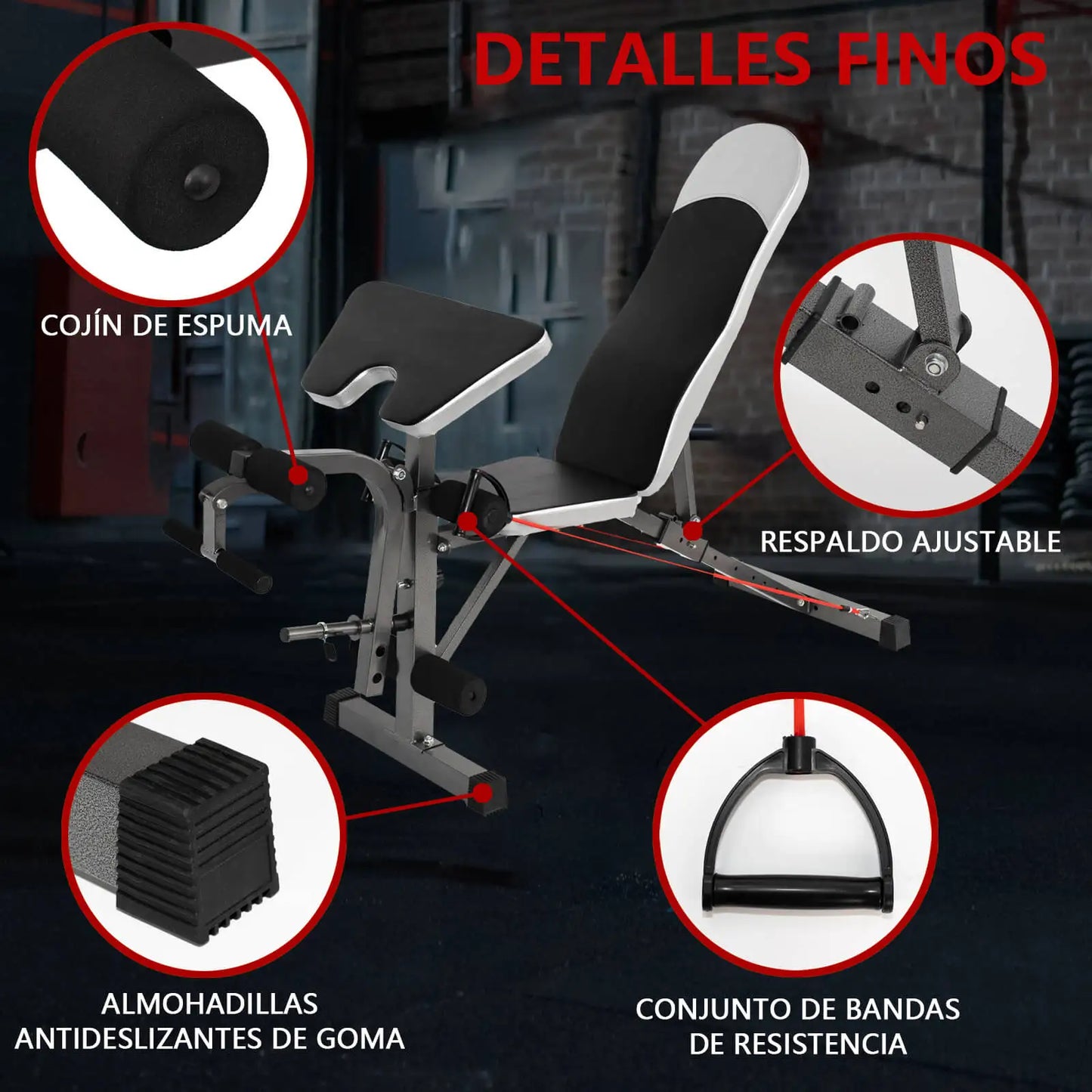 China Origin EIGFOH Model 70098B Foldable Adjustable Multifunction Weight Bench