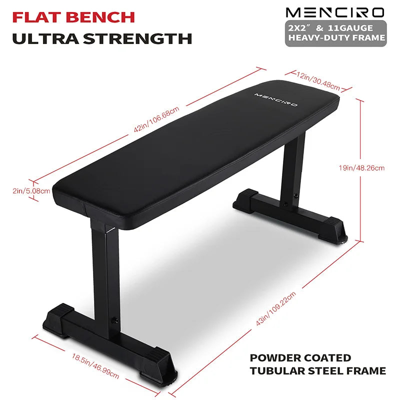 2026 New Custom Heavy-Duty Steel Flat Gym Bench Modern Style Fitness Equipment for Weight Lifting Commercial Gym Equipment