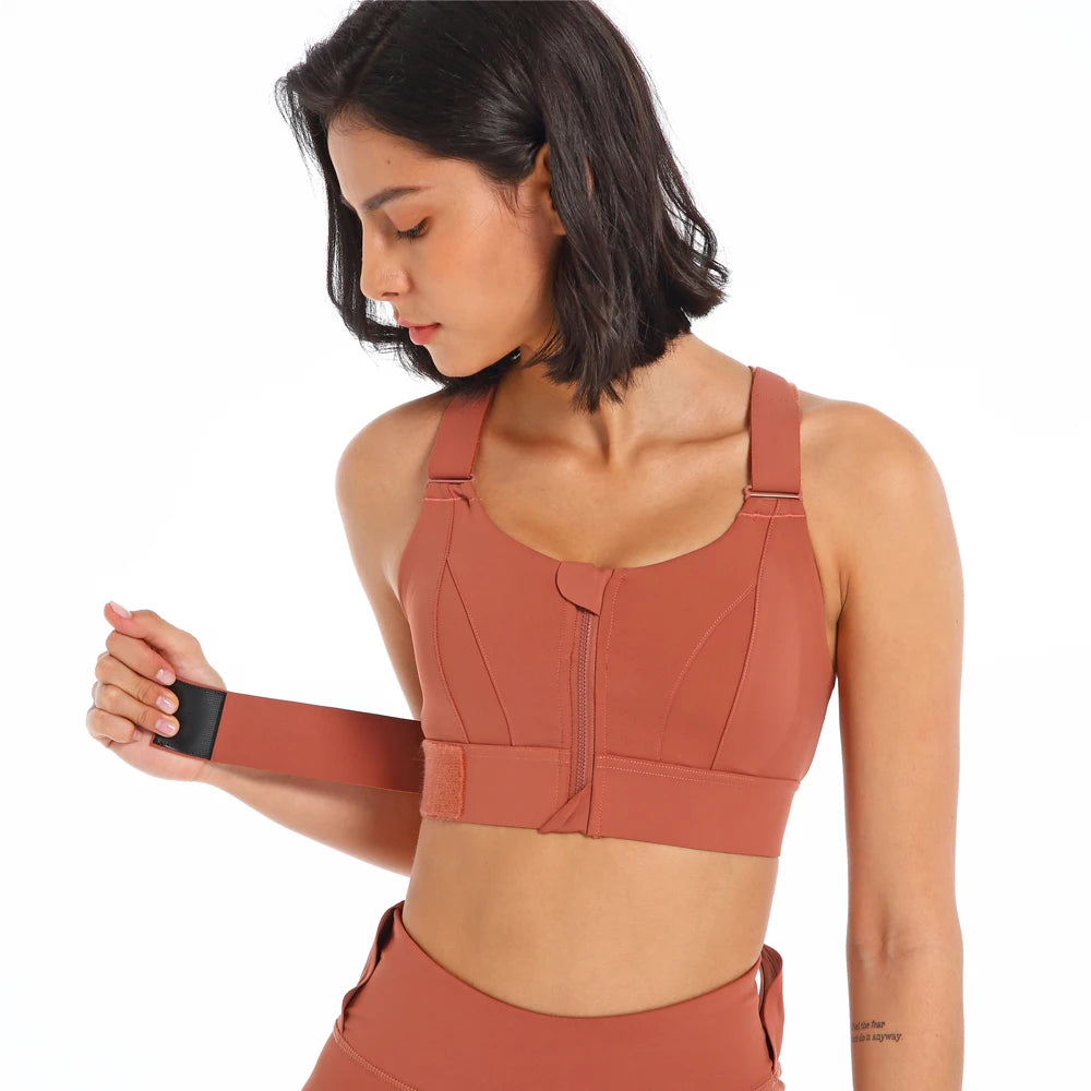 Large Size S-5XL Gym Sports Bra Crop Top High Impact Women Fitness Adjustable Shoulder