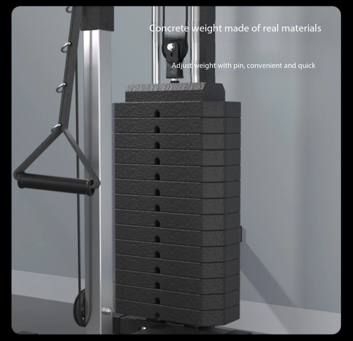 Metal Fitness Station Pull Strength Low Row Single Cable Crossover 70kg Weight Stack Home Gym