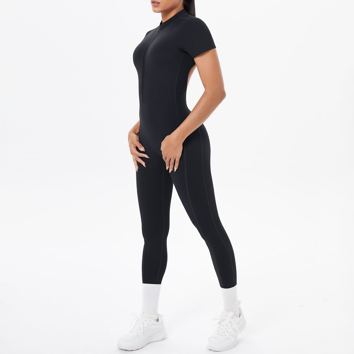 Sexy Backless Bodycon Scrunch Jumpsuit Raises Butt Women Dance Fitness Overalls Push Up