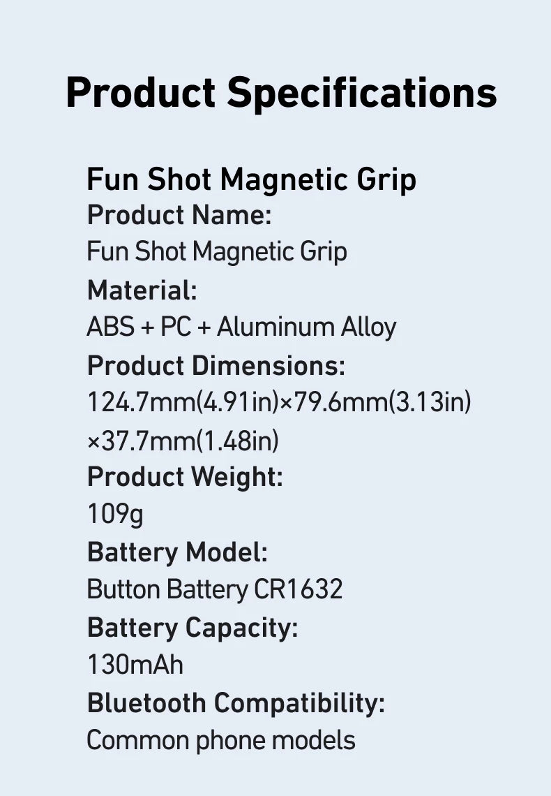 TELESIN Phone Camera Shoot Hand Grip Magnetic Smart Phone Holder Shooting Aid Remote Control Handle