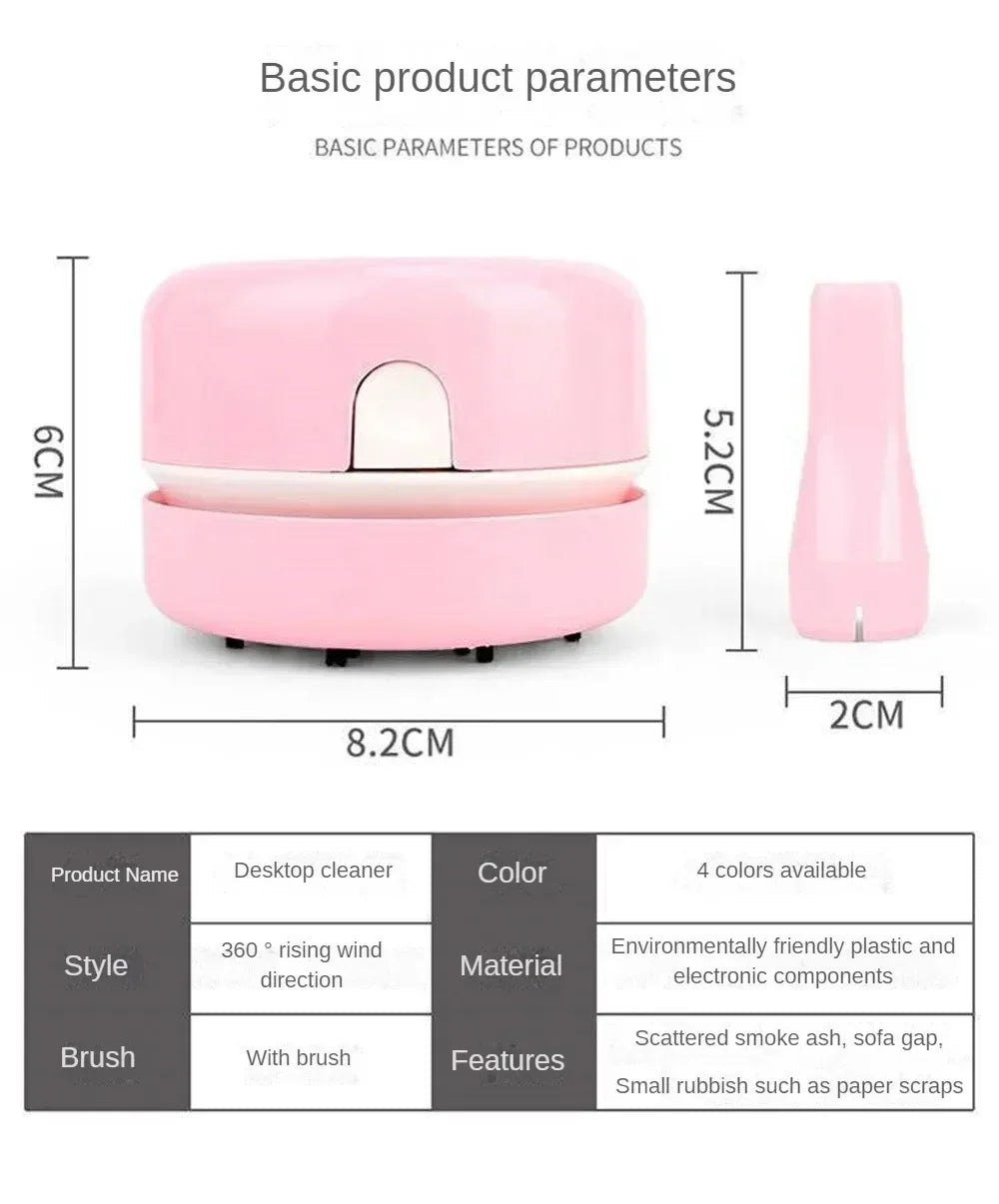 Mini Portable Vacuum Cleaner for Desk – Silent Cleaning Expert for Office & Study,