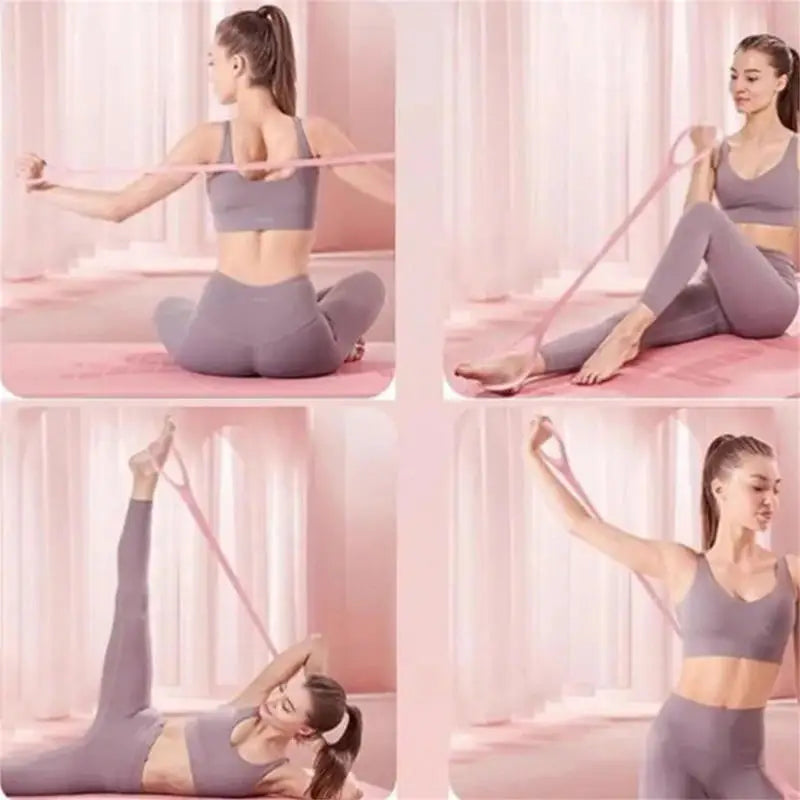 Pilates Resistance Band 8 Shaped Elastic Stretcher Home Fitness Open Shoulder Back Shaping Pulling Band Shoulder Exercise Rope