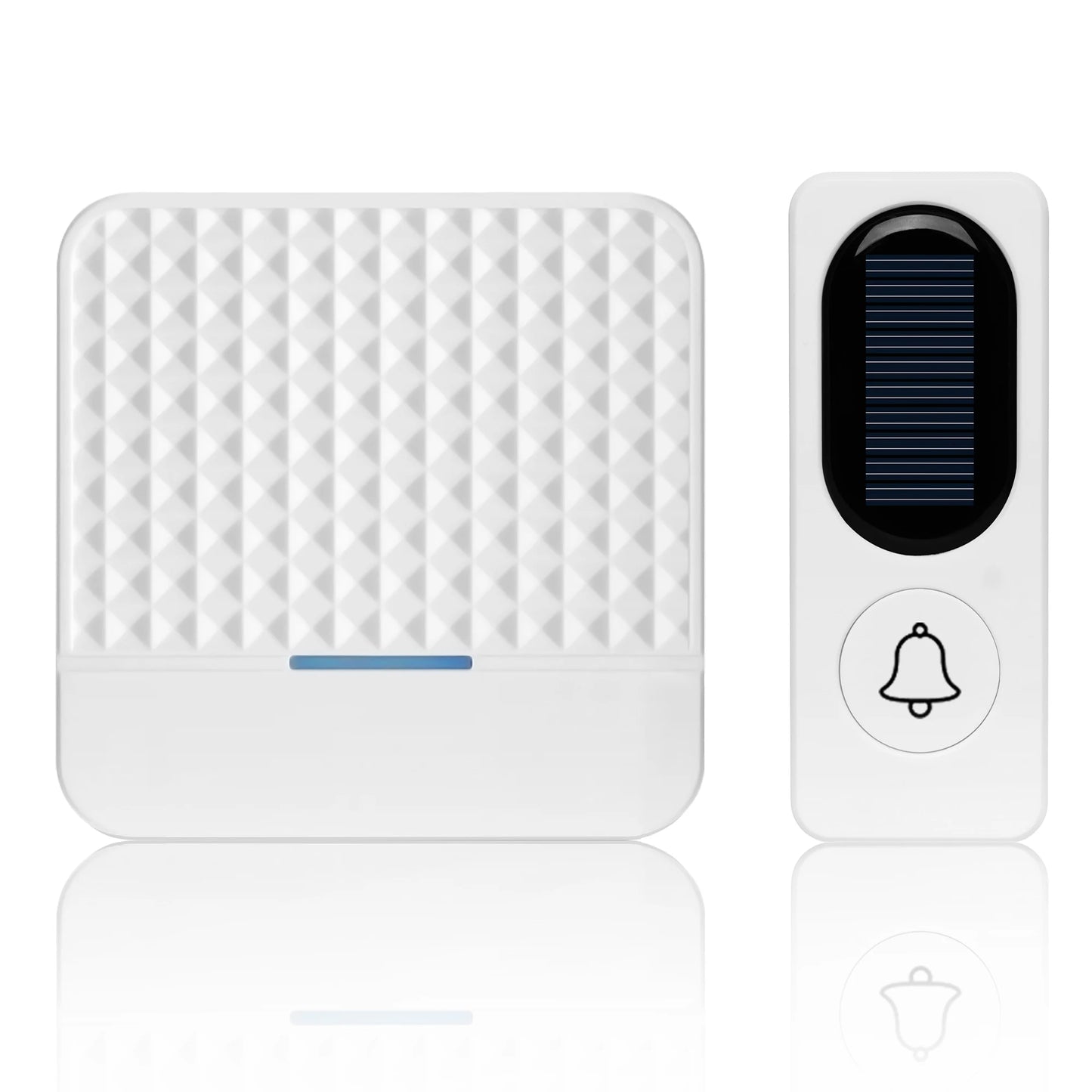 Solar Powered Doorbell, Operating at Over 1000 Feet with 52 Melodies, 4 Volume Levels & Flash Waterproof Door Chime Kit