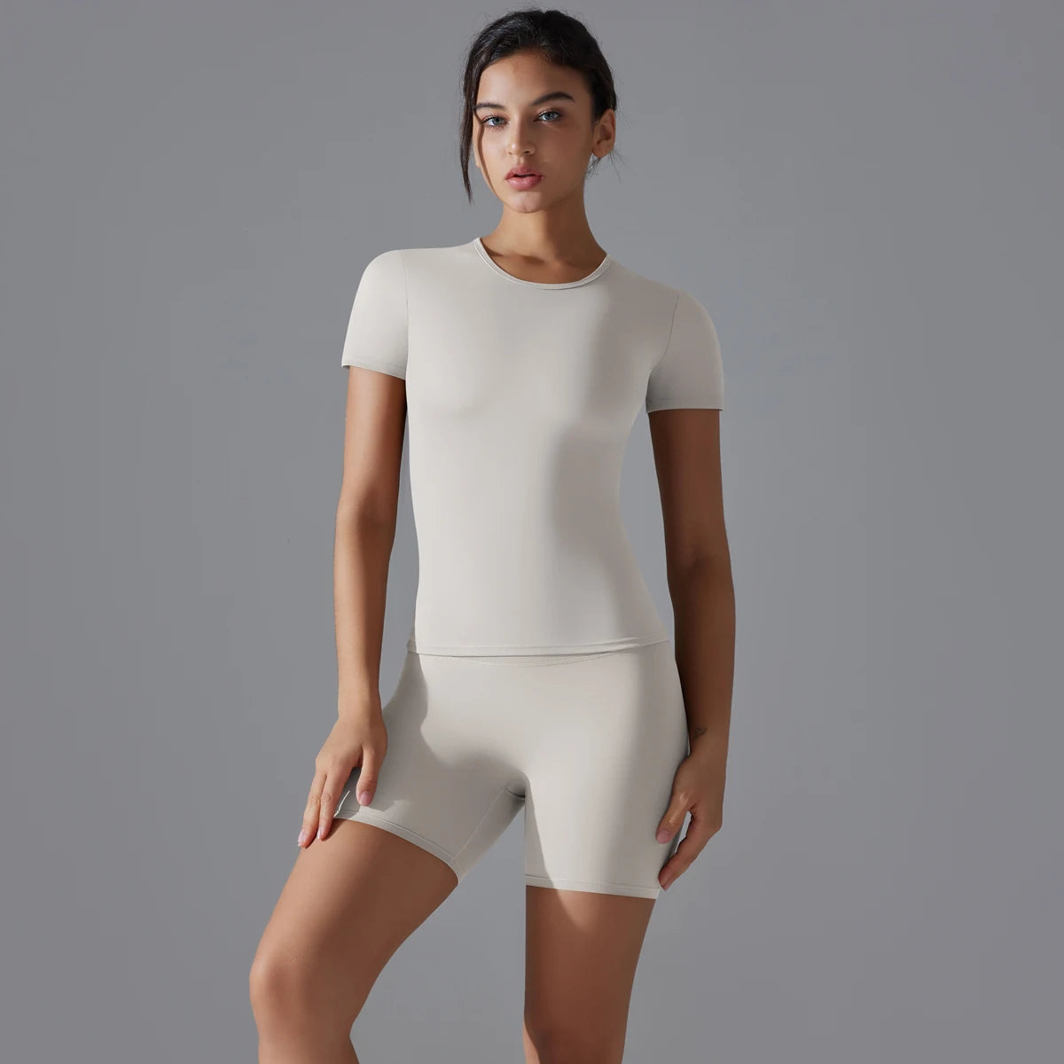 Yoga Set Women Sports Short Sleeve Top With High Waist Leggings Running Jogging Workout Workout Clothes Sports Fitness Gym Sets