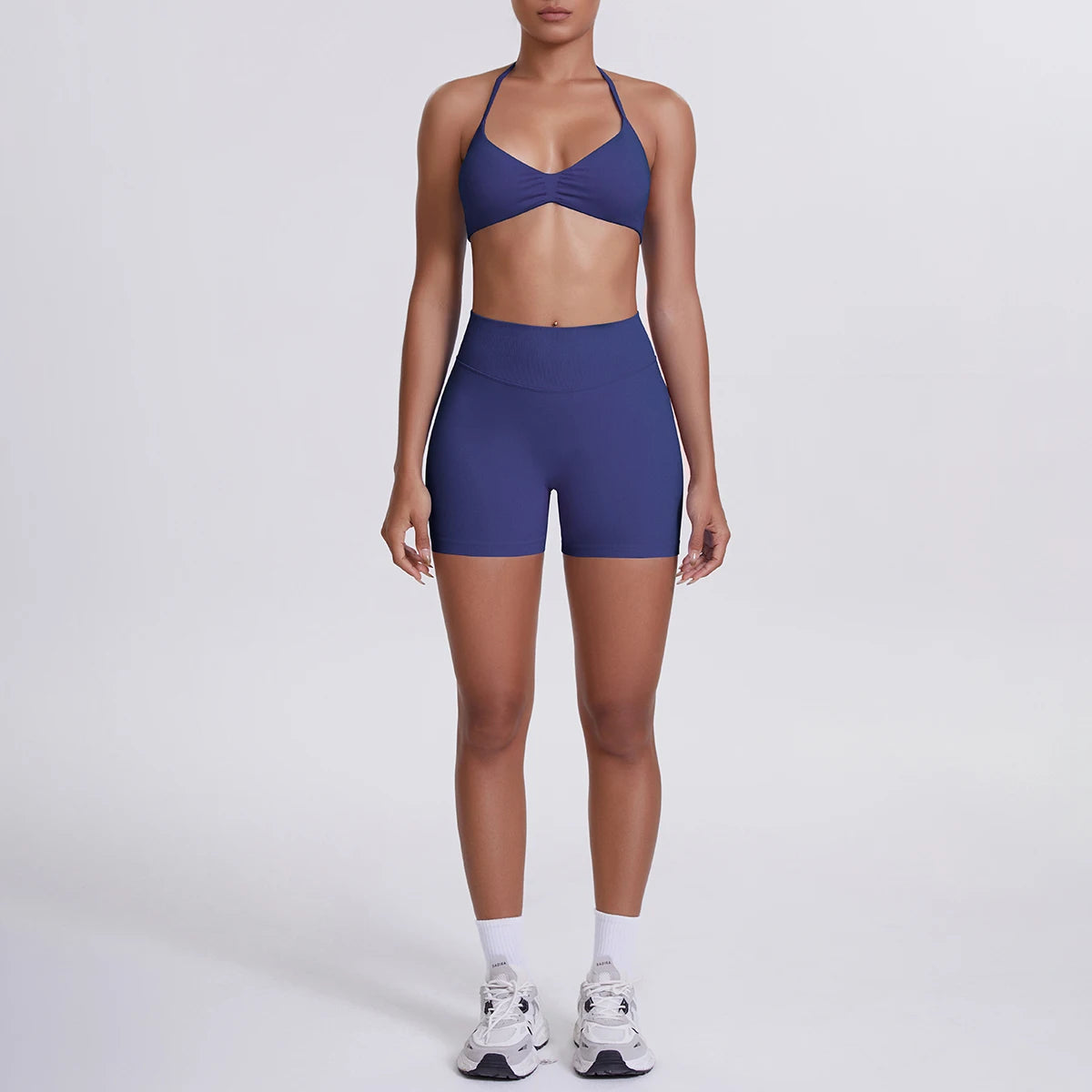 2 Pieces Yoga Set Sexy Backless Women Bra Summer Workout Gym Clothing High Waist Hip Push Up Breathable Fitness Shorts Yoga Set