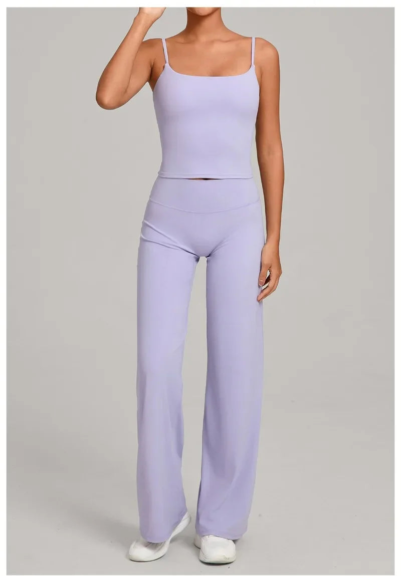 Women's Seamless Yoga Sets Sports Fitness Nude Beauty Back Bra Loose Leggings Slimming Suits Outdoor Running Workout Gym Sets