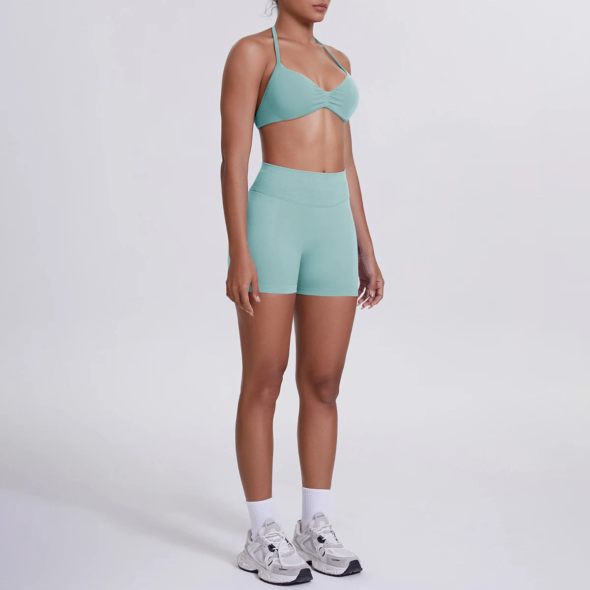 2 Pieces Yoga Set Sexy Backless Women Bra Summer Workout Gym Clothing High Waist Hip Push Up Breathable Fitness Shorts Yoga Set