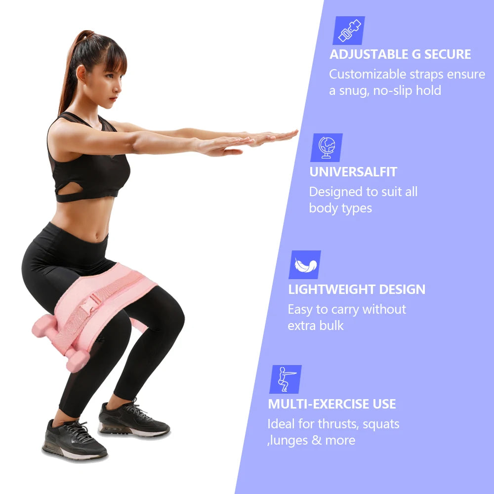 Exercise Hip Thrust Belt -Dumbbell Hip Thrust Belt, Thicken & Widen, Comfortable for Dumbbells, Kettlebells,Gym or Home Workouts