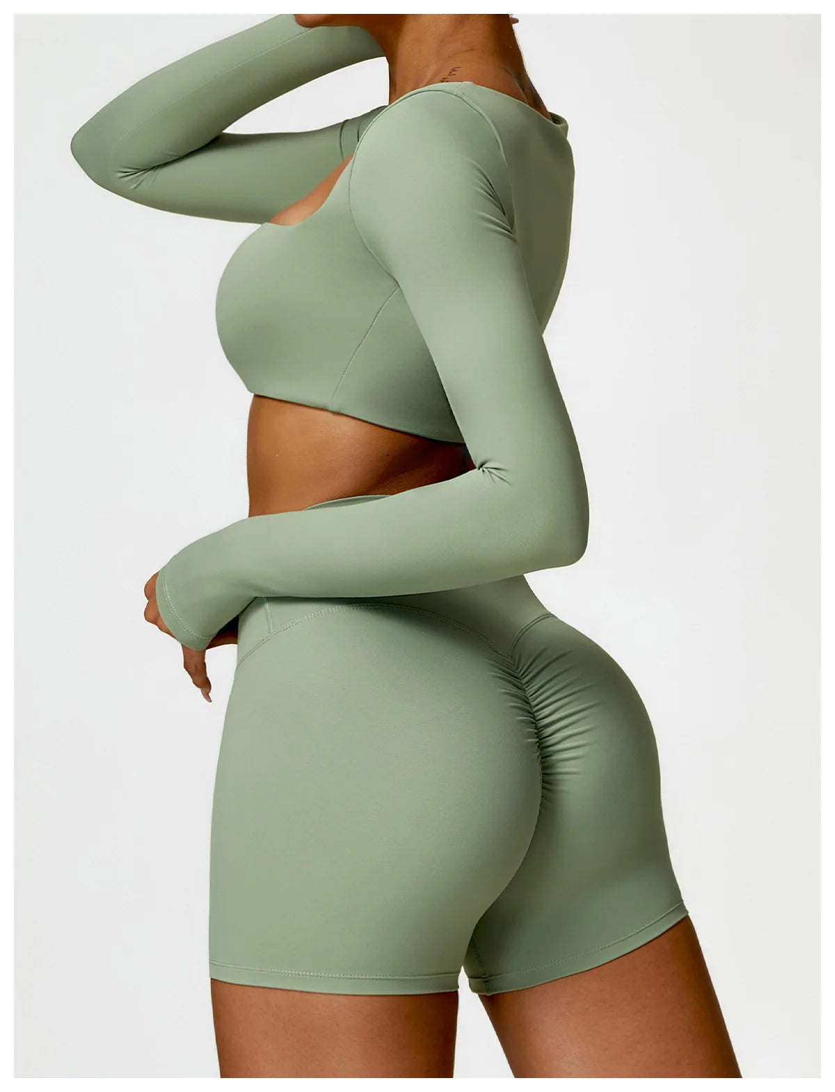 New Long sleeve Shirt Sports Set Women Fitness Tights Yoga Set Crop Top Running High Waist Gym Set Womens Outfits Yoga Clothing