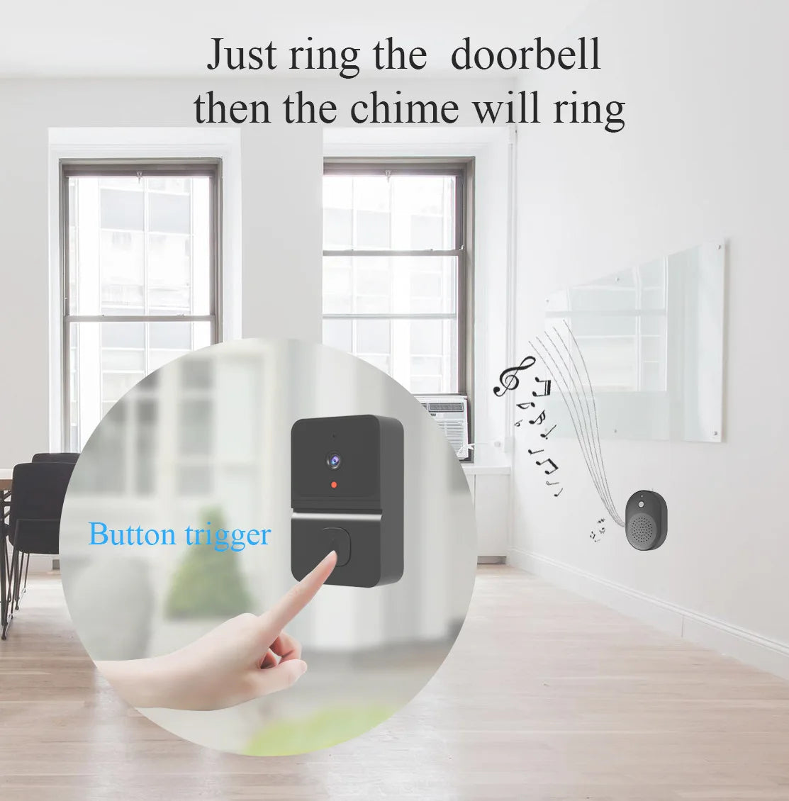 Wireless Doorbell WiFi Outdoor HD Camera Security Door Bell Night Vision Video Intercom Voice Change