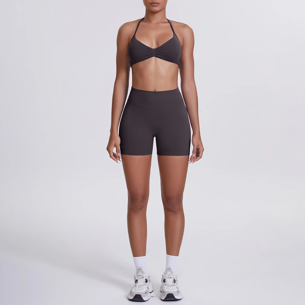 2 Pieces Yoga Set Sexy Backless Women Bra Summer Workout Gym Clothing High Waist Hip Push Up Breathable Fitness Shorts Yoga Set