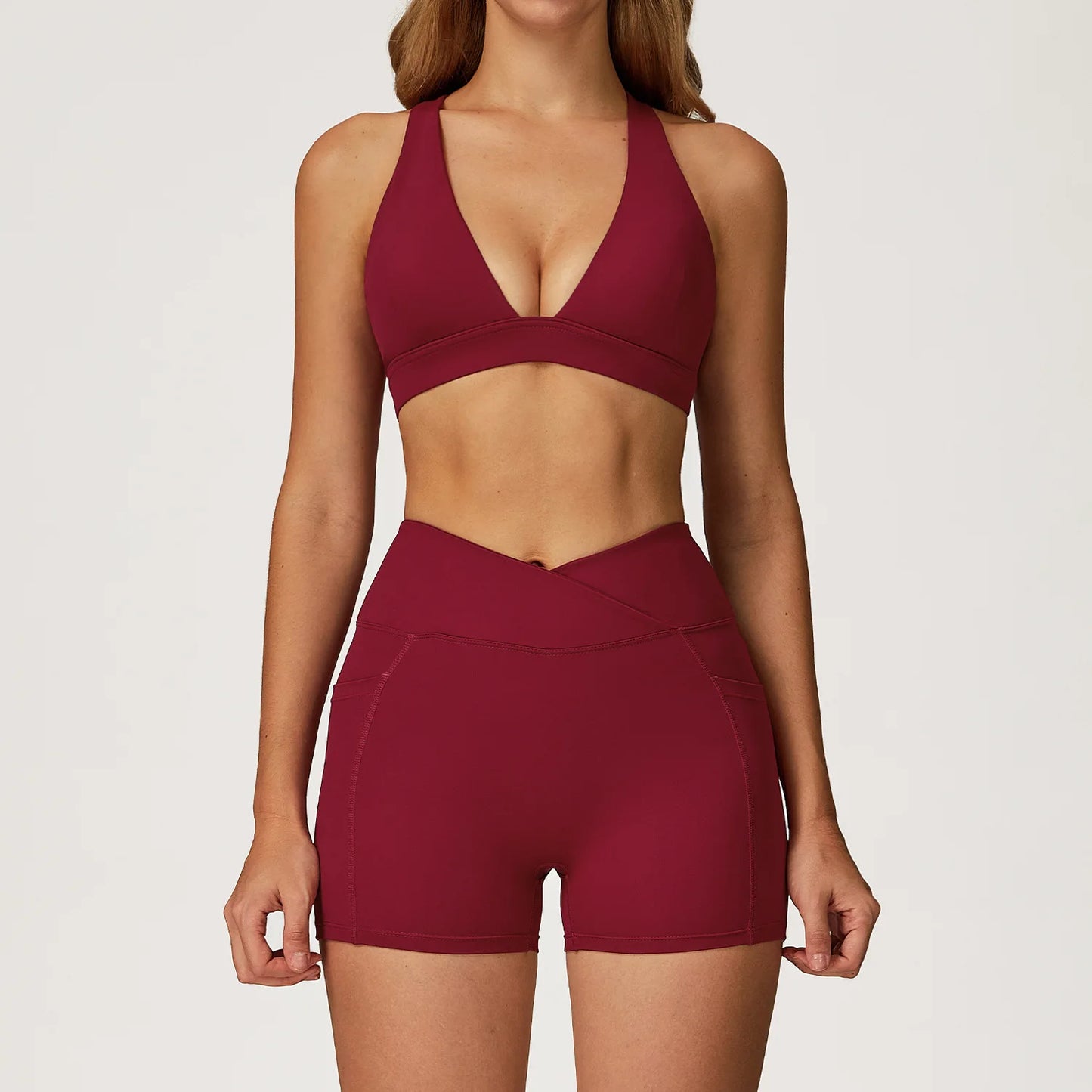 Yoga Set 2 Pieces Workout Outfits Women Clothes Fitness Sportswear Gym Tracksuit High Waist Leggings Sports Bra Athletic Wear