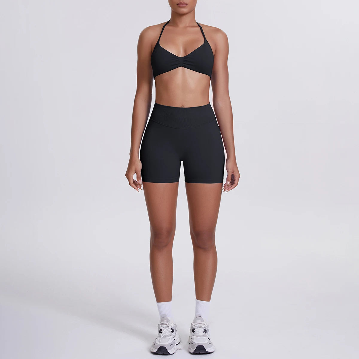 2 Pieces Yoga Set Sexy Backless Women Bra Summer Workout Gym Clothing High Waist Hip Push Up Breathable Fitness Shorts Yoga Set