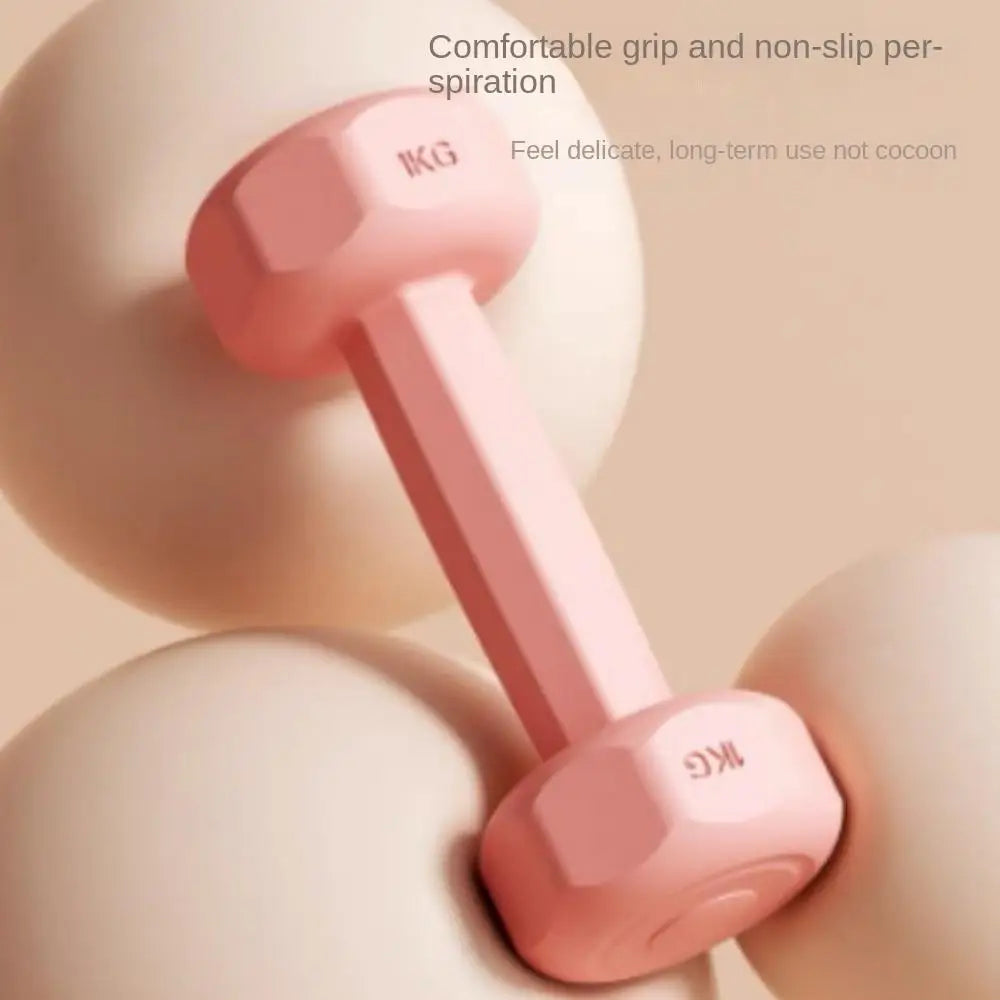 1PC High Quality 1kg Fitness Dumbbell Set PVC Waterproof Non-Slip Anti-Roll Kettlebell Small Dumbbell Women's Fitness