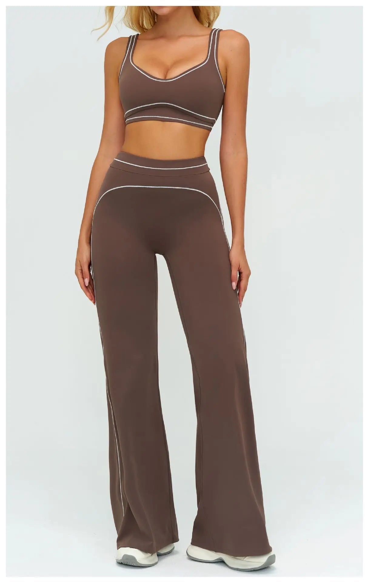Yoga Set 2 Pieces Women Tracksuit Workout Outfits Fitness Sportswear Gym Clothes High Waist Leggings Sports Bra