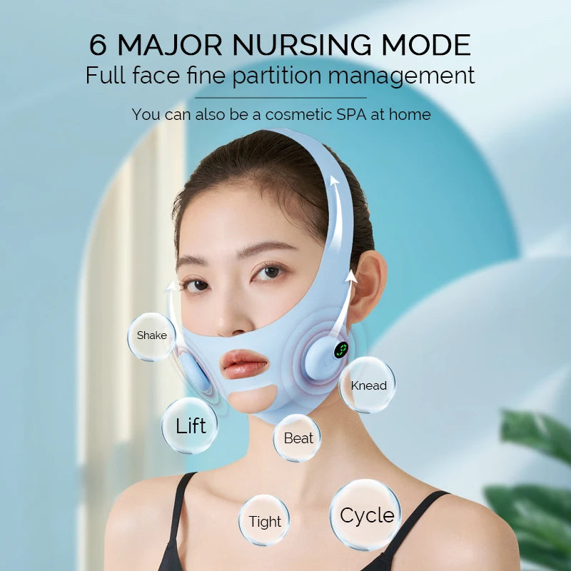 Facial EMS Lifting Machine Chin Cheek Slimming Strap Facial Shaping Massager Double Chin Removal V Line Lift Belt Skin Care Tool