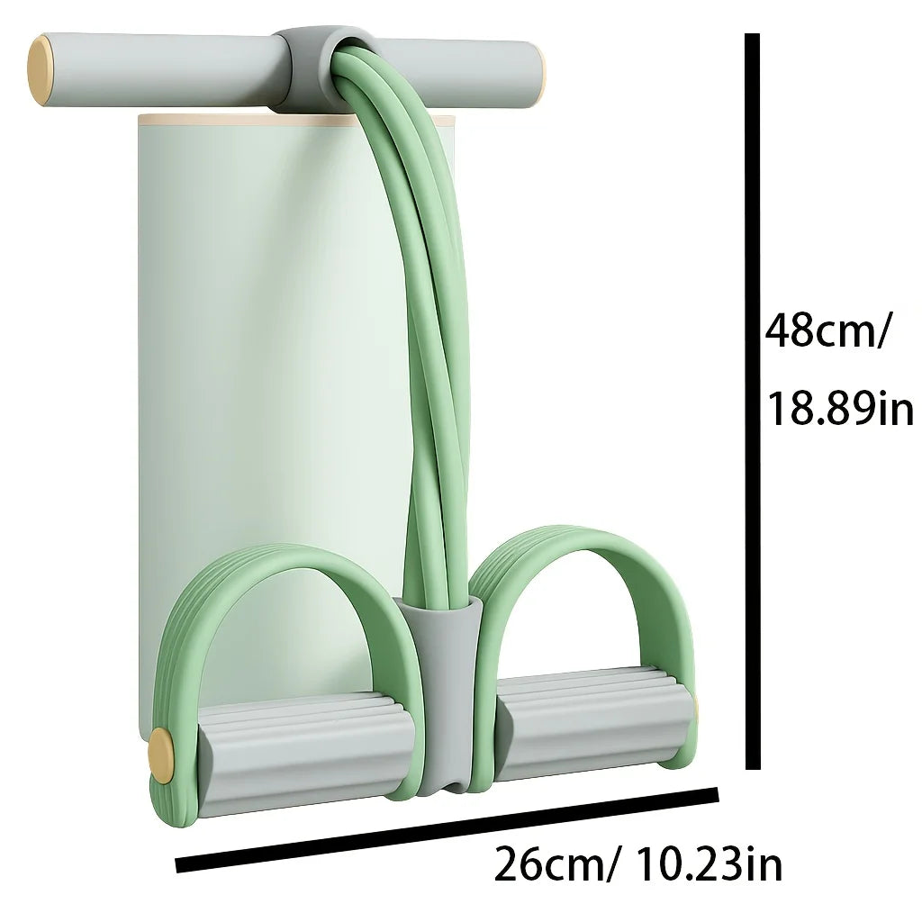 Pedal Resistance Band, Home Fitness Pull Rope/Sit-Up Aid, Four-Tube Elastic Band, Portable Pilates & Yoga Training Equipment