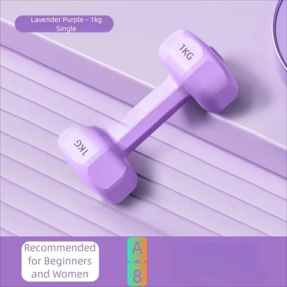 1PC High Quality 1kg Fitness Dumbbell Set PVC Waterproof Non-Slip Anti-Roll Kettlebell Small Dumbbell Women's Fitness