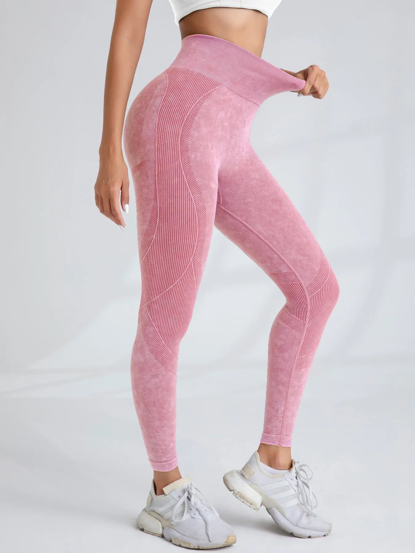 Women Seamless Gym High Waist Yoga Pants Hip Lifting Outdoor Sports Tight Waist
