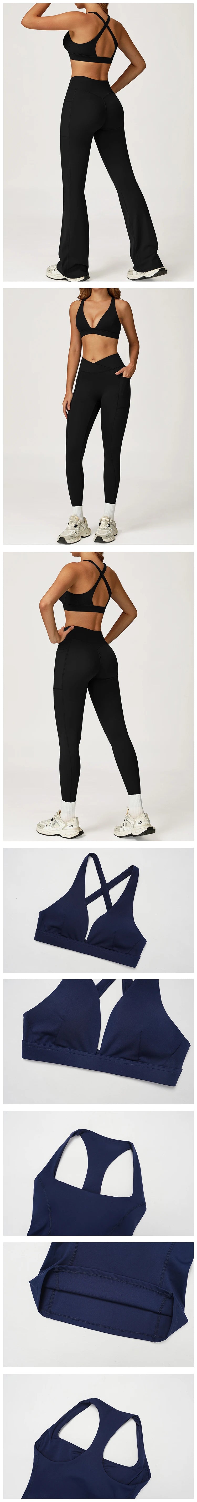 Yoga Set 2 Pieces Workout Outfits Women Clothes Fitness Sportswear Gym Tracksuit High Waist Leggings Sports Bra Athletic Wear