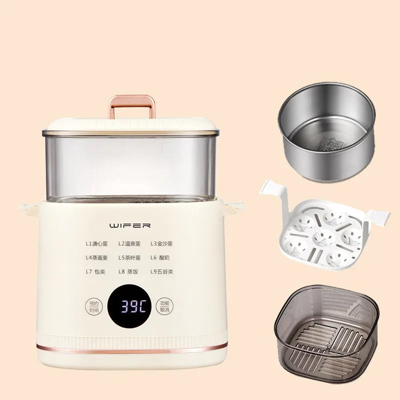 220V Multi-function Electric Steamer Egg Cooker Dormitory Breakfast Machine Reservation Soft-boiled Egg Hot Spring Egg Steamer