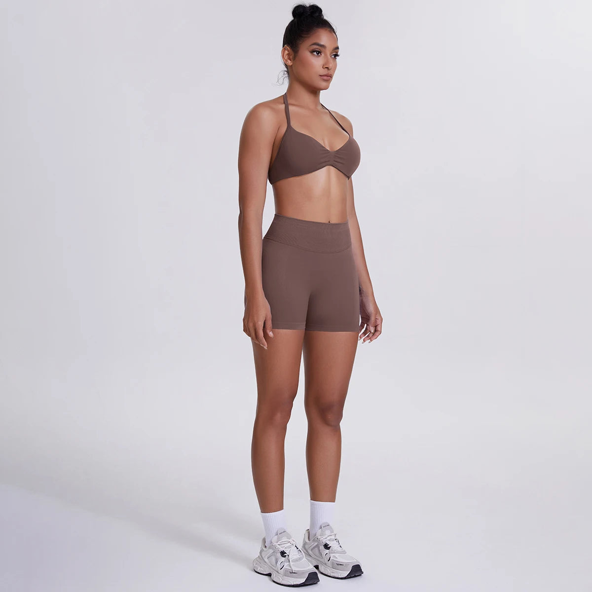 2 Pieces Yoga Set Sexy Backless Women Bra Summer Workout Gym Clothing High Waist Hip Push Up Breathable Fitness Shorts Yoga Set