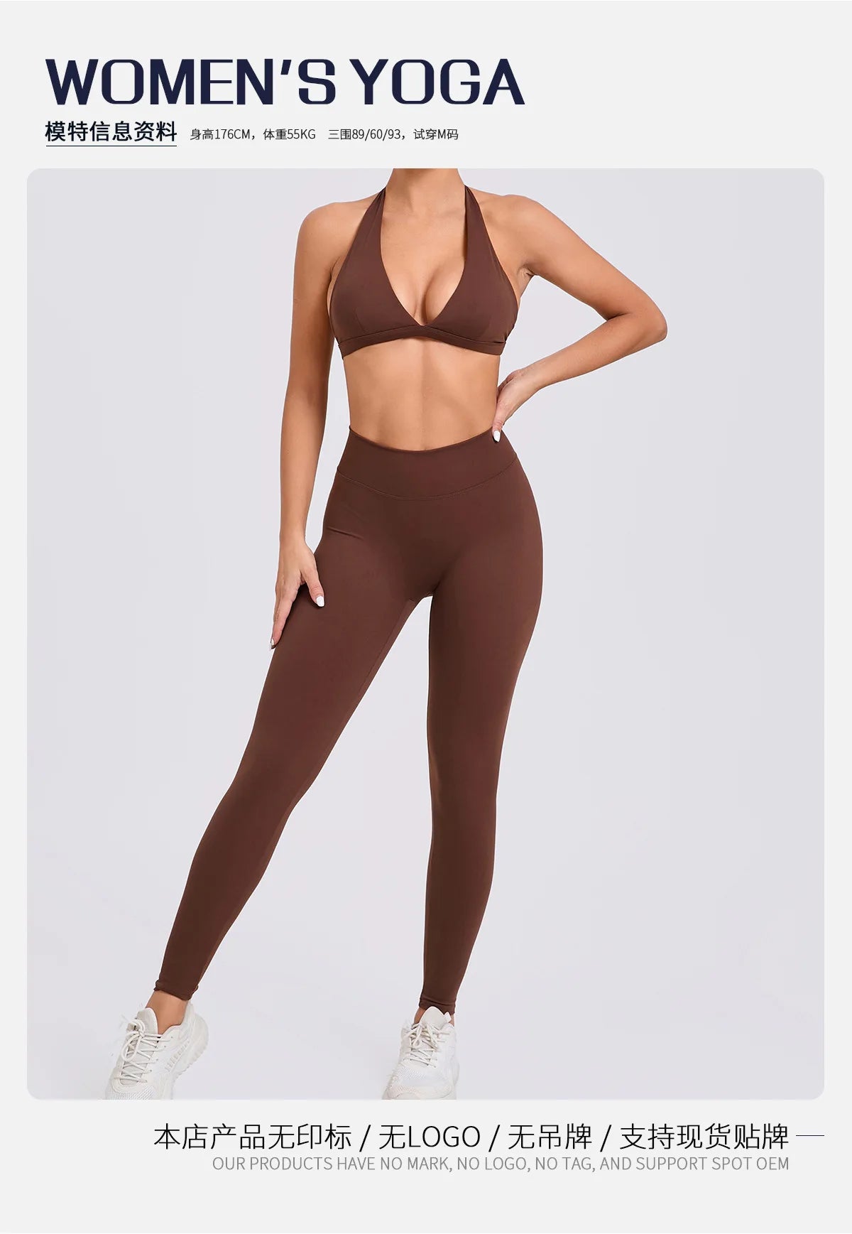 Workout Set for Women Quick Dry Yoga Outfit Seamless Sports Bra High Waist Gym Leggings with Pockets Running Fitness