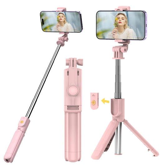 Wireless Selfie Stick Tripod Stand with Light Bluetooth Remote Extendable Tripod for iPhone Mobile Phone Tk Live Streaming