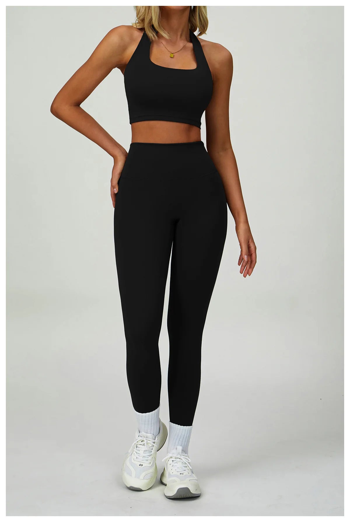 2 PCS Sportswear Women Yoga Set Gym Clothes Athletic Wear Yoga Suits Fitness Set Tracksuits Sports Bra Long Sleeve Gym Leggings