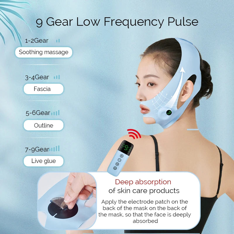 Facial EMS Lifting Machine Chin Cheek Slimming Strap Facial Shaping Massager Double Chin Removal V Line Lift Belt Skin Care Tool