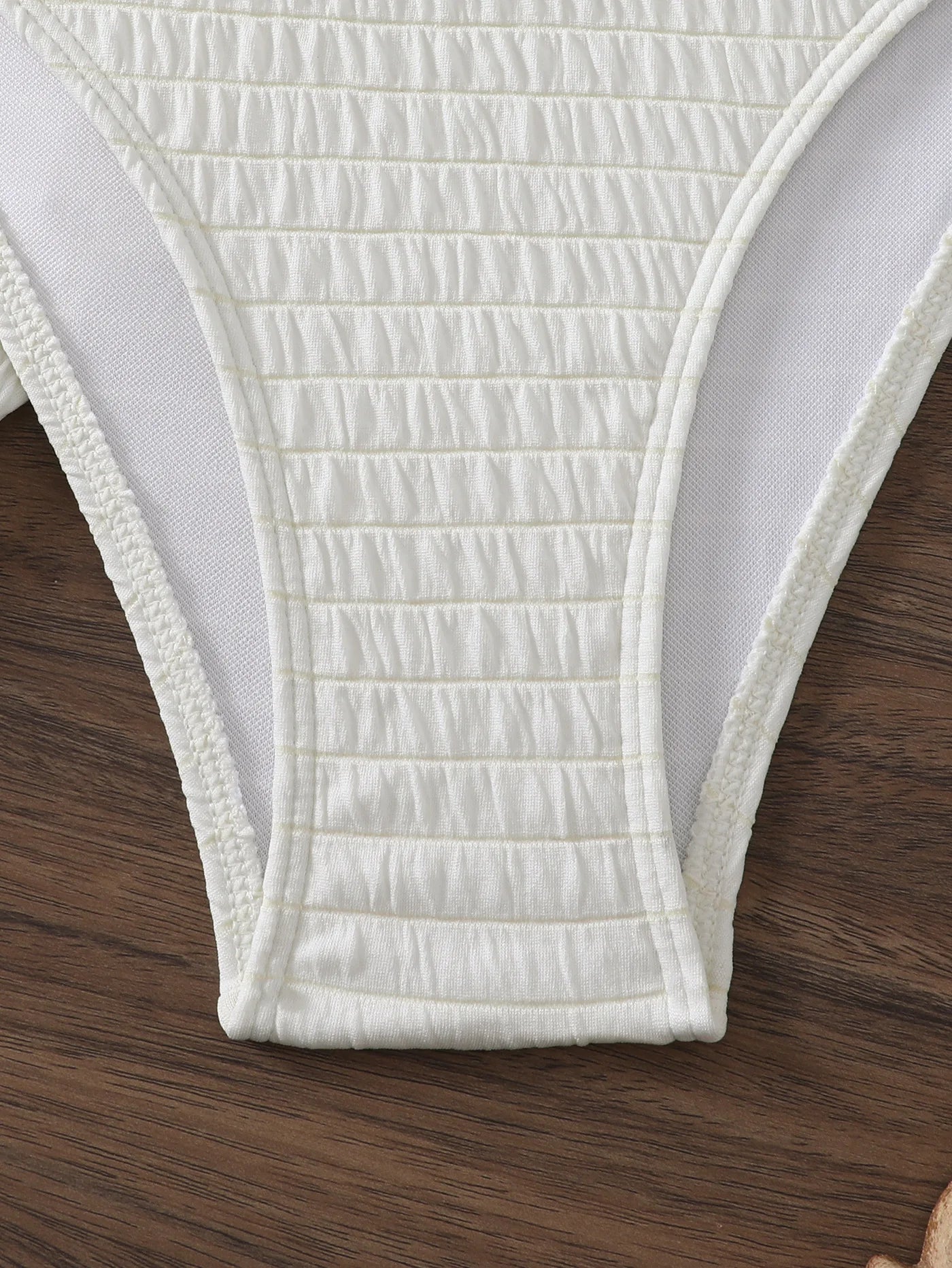 2024 New 3 Pieces Set Swimsuit Women Thong Swimwear Sexy Ruffle Bikini Set With Sarong Mesh Skirt Beachwear Bathing Suit White
