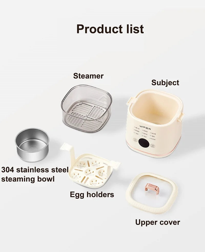 220V Multi-function Electric Steamer Egg Cooker Dormitory Breakfast Machine Reservation Soft-boiled Egg Hot Spring Egg Steamer