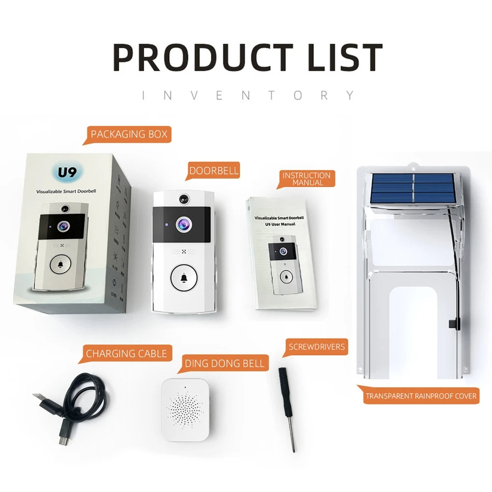 Wireless Video Doorbell bluetooth Remote Control Smart Video Monitor Voice-Changing Interco