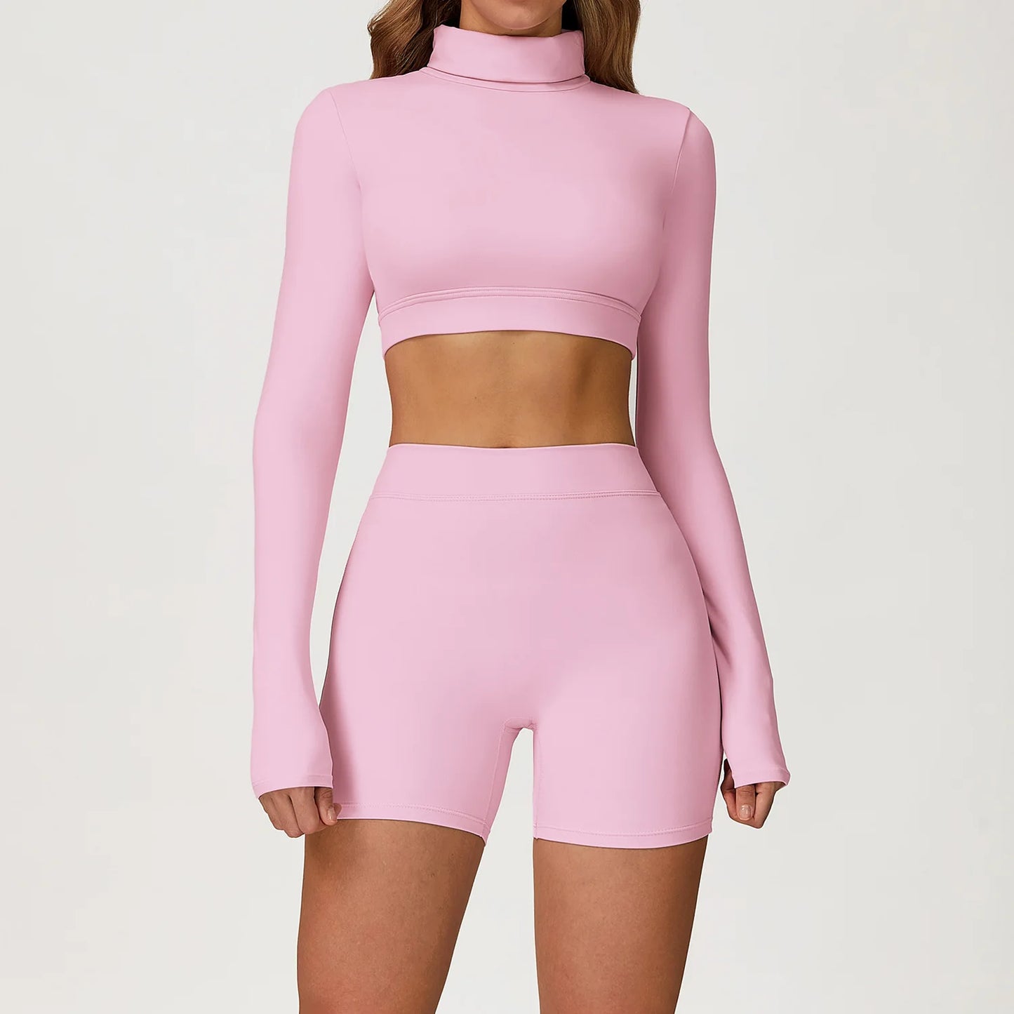 Yoga Set 2 Pieces Gym Clothes Yoga Outfits For Women Tracksuits Workout Long Sleeved Fitness Set Sport Bra Crop Top Gym Leggings