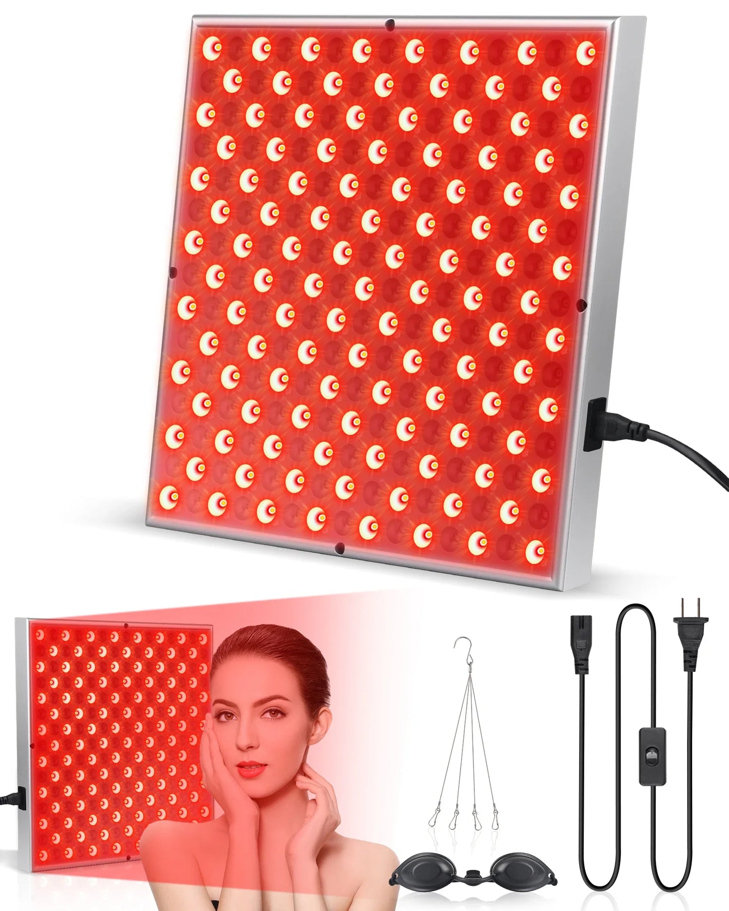LED Red Light Therapy Panel Lamp for Facial Anti Aging Skin Care Beauty