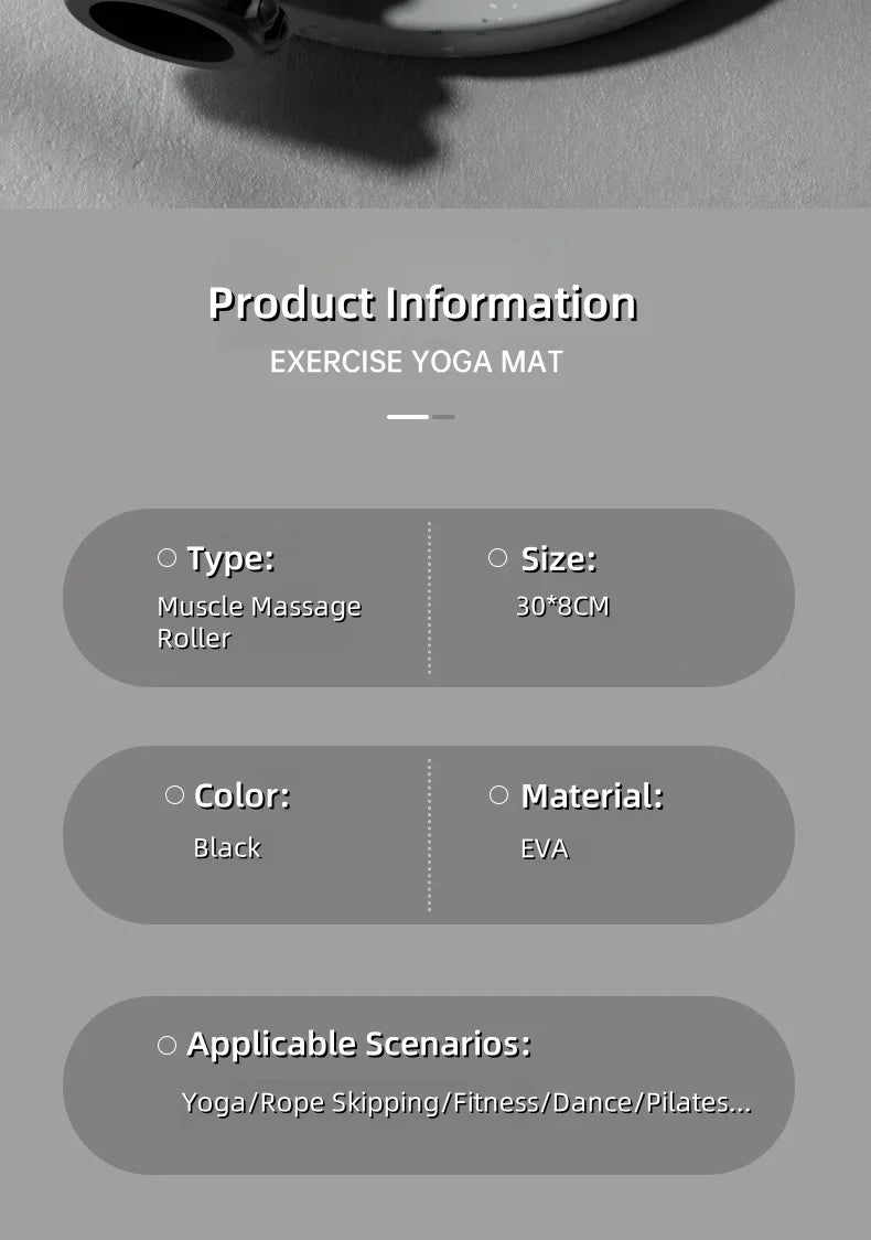 30cm Pilates Foam Roller Muscle Massage EPP Yoga Fitness Roller For Back Pain Relief Gym Exercise Self-Myofascial Treatment