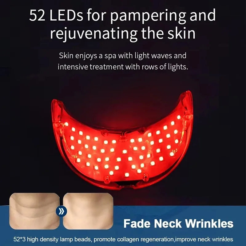 7 Colors LED Face Mask Beauty Machine Neck Part Mask LED Photon Facial Mask Repaired Skin Anti Aging Skin Rejuvenation Tool