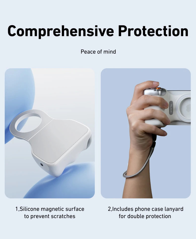 TELESIN Phone Camera Shoot Hand Grip Magnetic Smart Phone Holder Shooting Aid Remote Control Handle