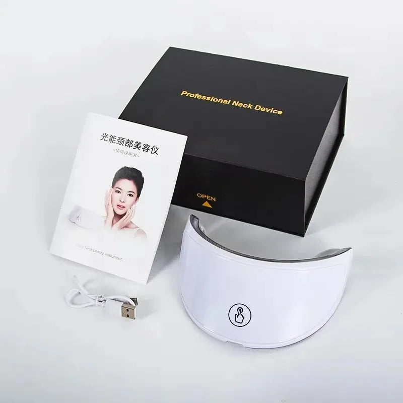 7 Colors LED Face Mask Beauty Machine Neck Part Mask LED Photon Facial Mask Repaired Skin Anti Aging Skin Rejuvenation Tool