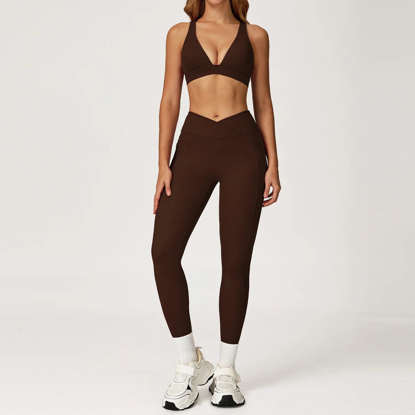 2PCS Yoga Set Gym Clothes Workout Sportswear Yoga Suits Women Tracksuits Fitness Outfits Sports Bra Gym Leggings Athletic Wear