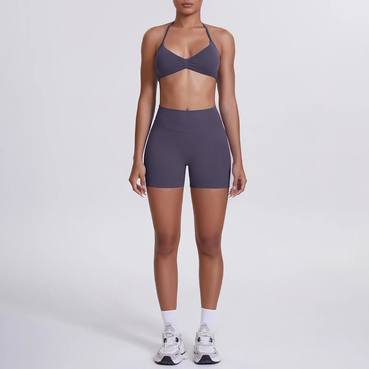 2 Pieces Yoga Set Sexy Backless Women Bra Summer Workout Gym Clothing High Waist Hip Push Up Breathable Fitness Shorts Yoga Set