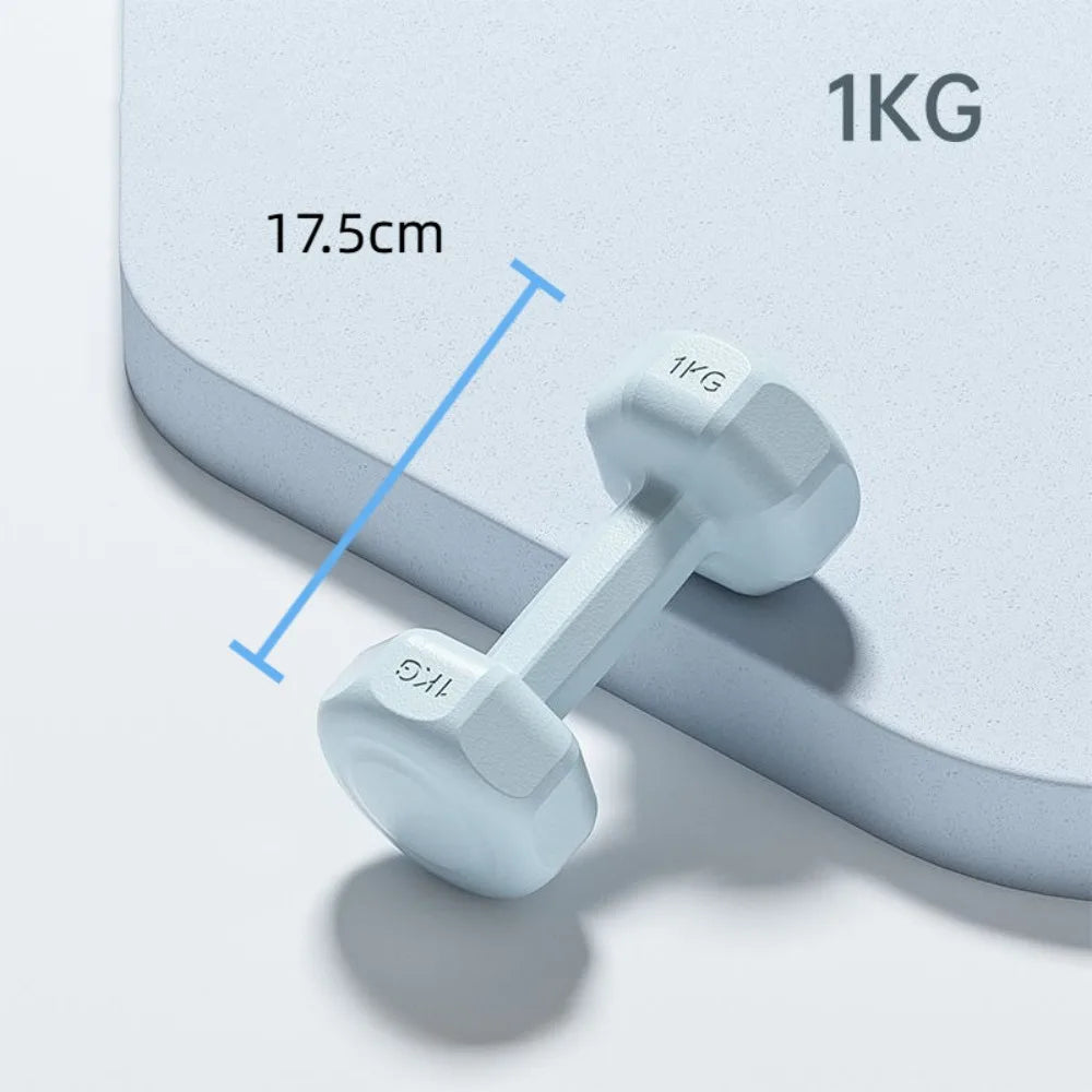 1PC High Quality 1kg Fitness Dumbbell Set PVC Waterproof Non-Slip Anti-Roll Kettlebell Small Dumbbell Women's Fitness