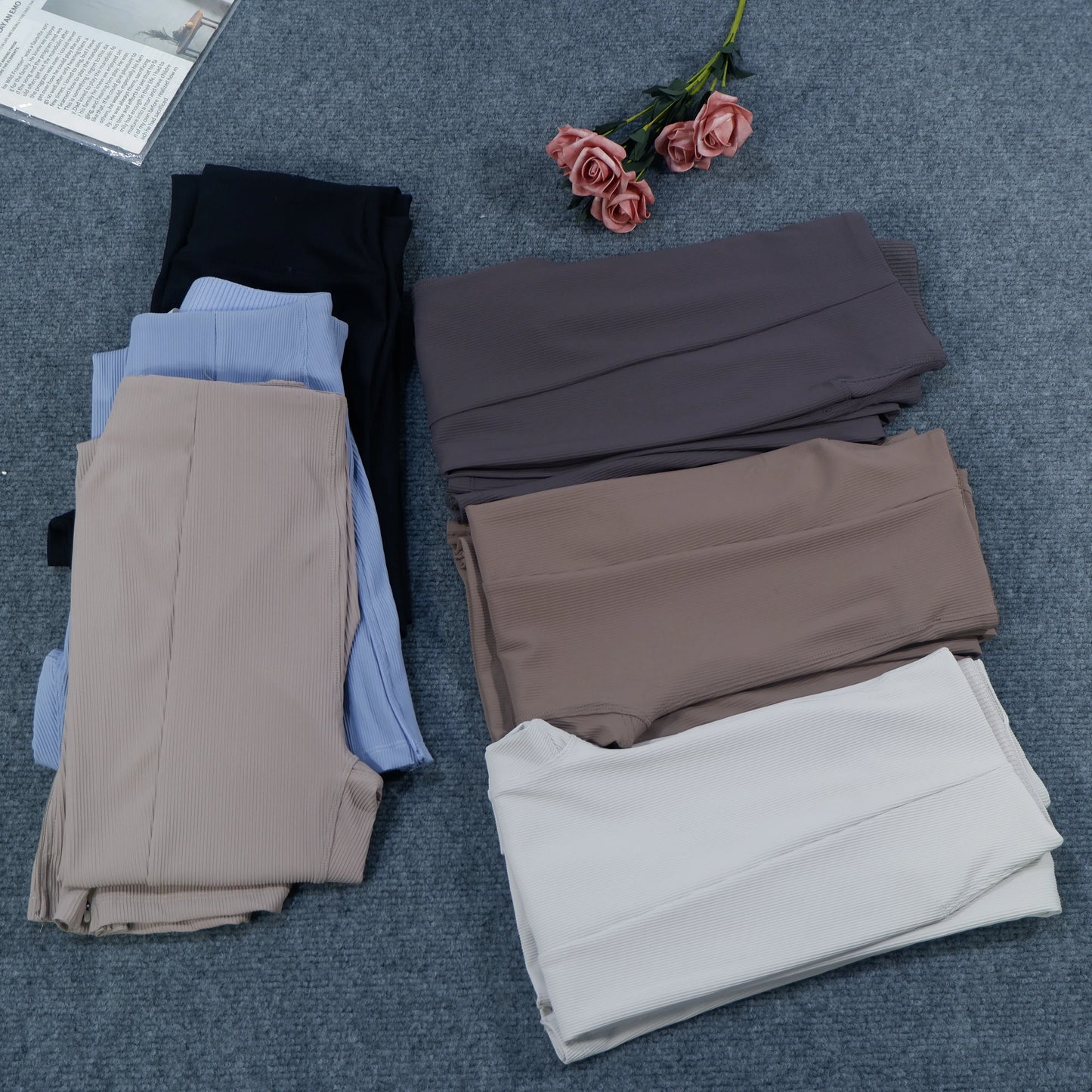 Yoga Pants for Women, High-Waisted, Ribbed, Flared, Comfortable