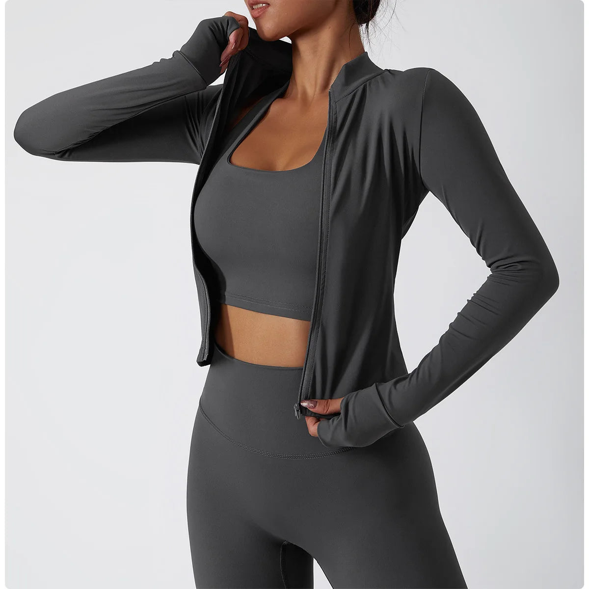 2 PCS Sportswear Women Yoga Set Gym Clothes Athletic Wear Yoga Suits Fitness Set Tracksuits Sports Bra Long Sleeve Gym Leggings