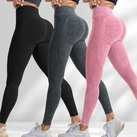 Women Seamless Gym High Waist Yoga Pants Hip Lifting Outdoor Sports Tight Waist
